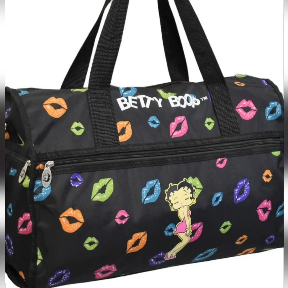 Betty Boop Black Tote with Colorful‎ Lip Design